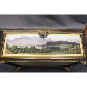 19th Century Bronze Mounted Hand Painted Porcelain Casket from KPM