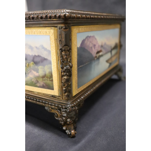 19th Century Bronze Mounted Hand Painted Porcelain Casket from KPM