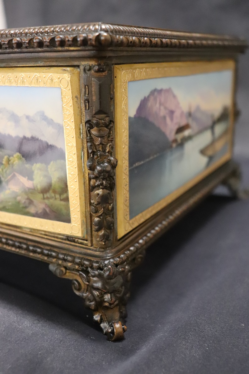 19th Century Bronze Mounted Hand Painted Porcelain Casket from KPM