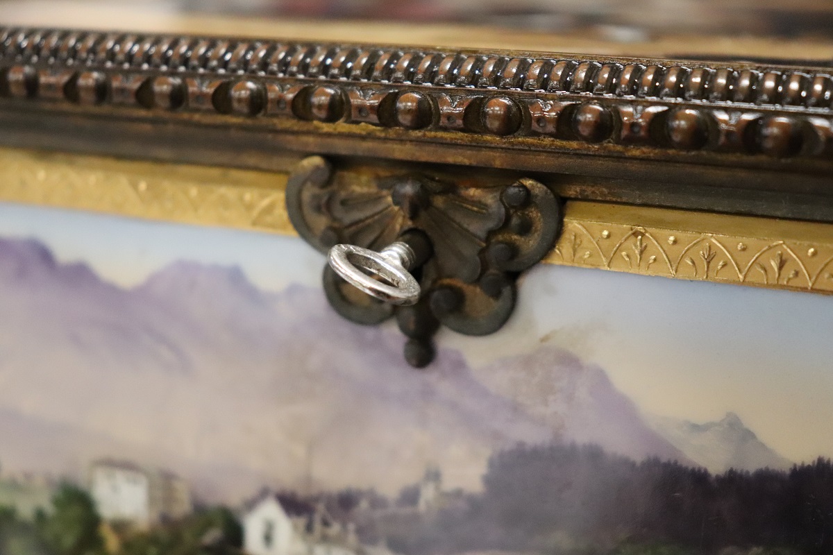 19th Century Bronze Mounted Hand Painted Porcelain Casket from KPM