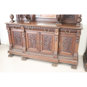 Large 19th Century Carved Walnut Sideboard