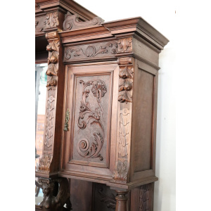 Large 19th Century Carved Walnut Sideboard