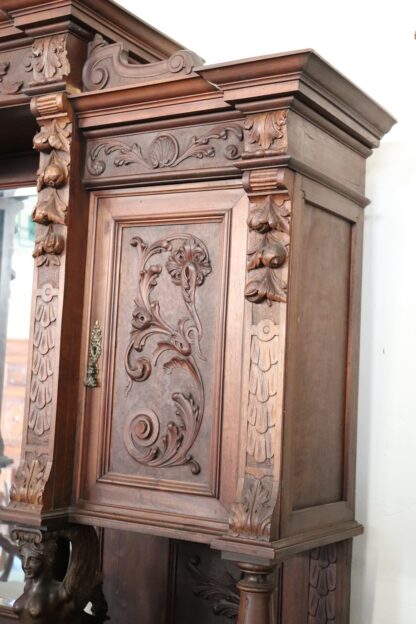 Large 19th Century Carved Walnut Sideboard - Image 4
