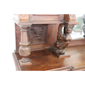Large 19th Century Carved Walnut Sideboard