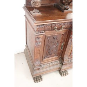 Large 19th Century Carved Walnut Sideboard