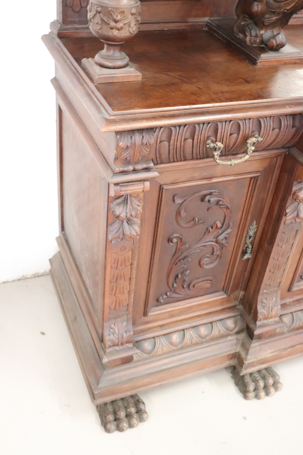 Large 19th Century Carved Walnut Sideboard
