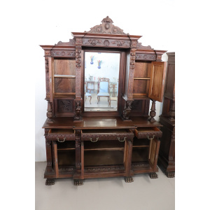 Large 19th Century Carved Walnut Sideboard