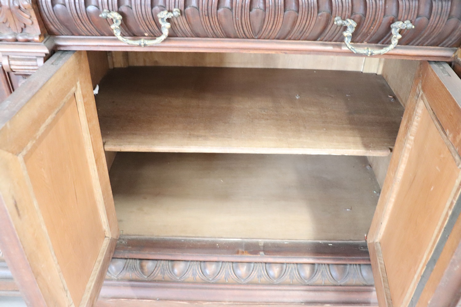 Large 19th Century Carved Walnut Sideboard