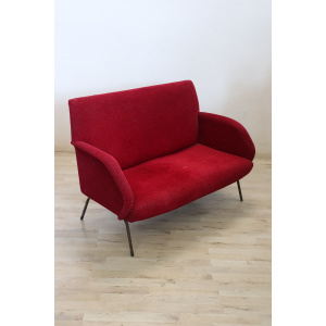 Vintage Italian Red Sofa, 1950s