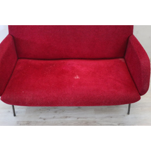 Vintage Italian Red Sofa, 1950s