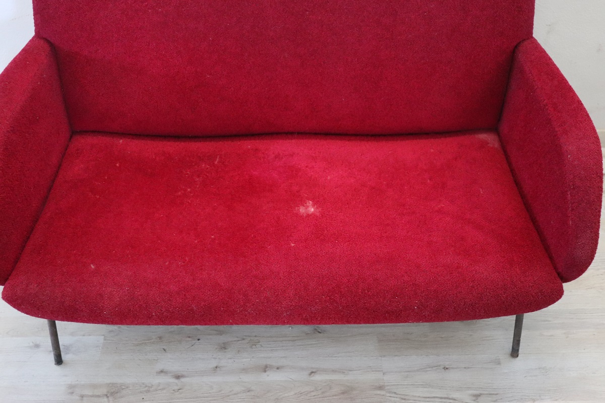 Vintage Italian Red Sofa, 1950s