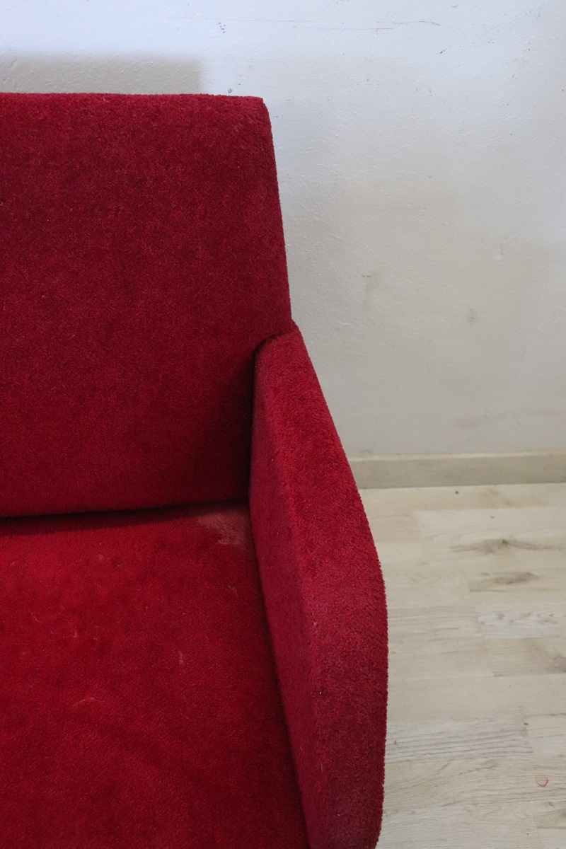 Vintage Italian Red Sofa, 1950s