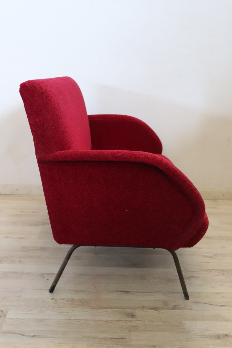 Vintage Italian Red Sofa, 1950s