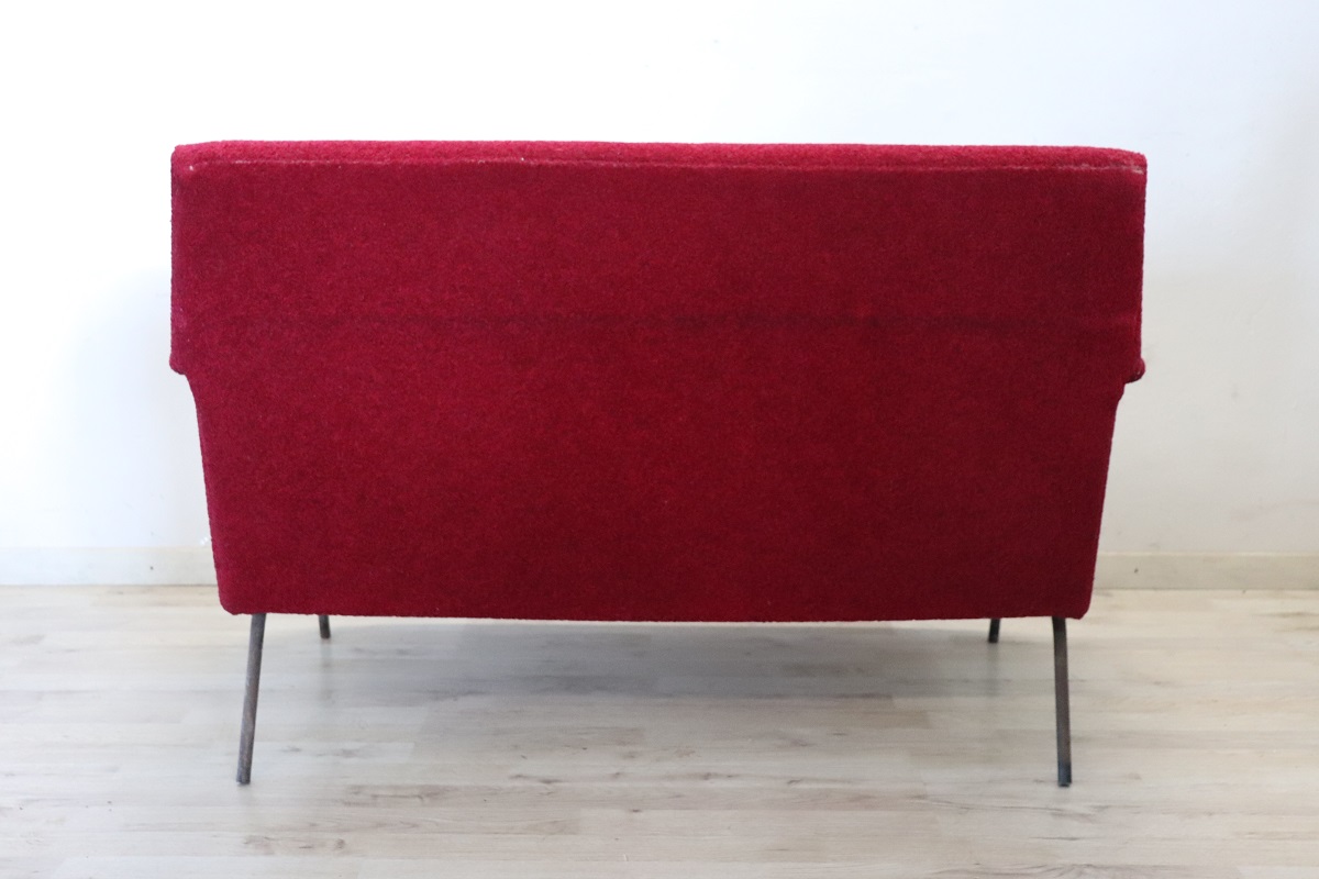 Vintage Italian Red Sofa, 1950s