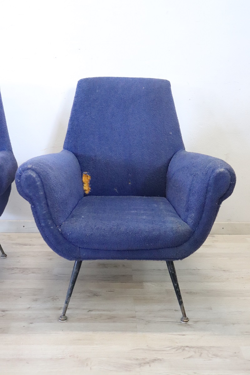 Armchairs attributed to Gigi Radice for Minotti, 1950s, Set of 2