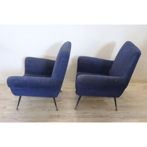 Armchairs attributed to Gigi Radice for Minotti, 1950s, Set of 2