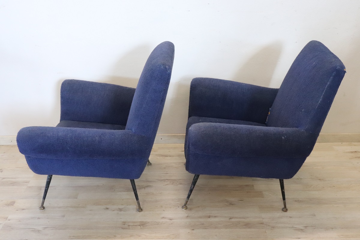 Armchairs attributed to Gigi Radice for Minotti, 1950s, Set of 2