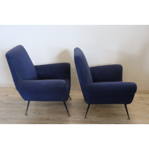 Armchairs attributed to Gigi Radice for Minotti, 1950s, Set of 2