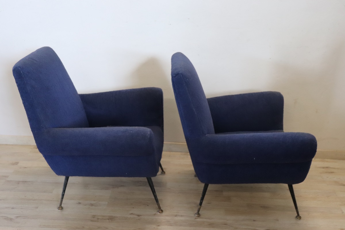 Armchairs attributed to Gigi Radice for Minotti, 1950s, Set of 2