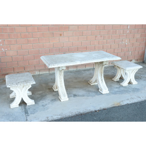 Early 20th Century Garden Table and Stools