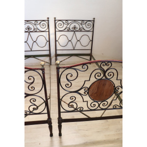 Single Beds in Iron, 19th Century, Set of 2