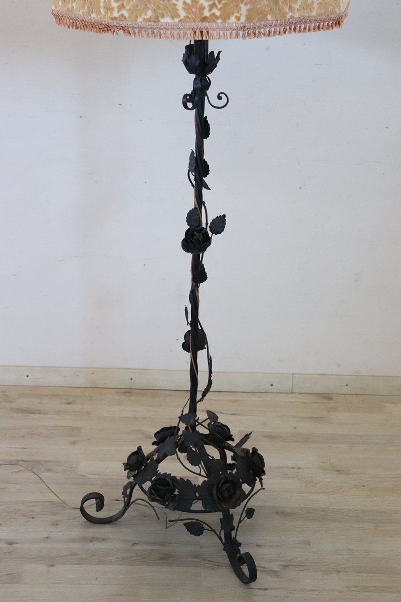 Early 20th Century Art Nouveau Iron Floor Lamp