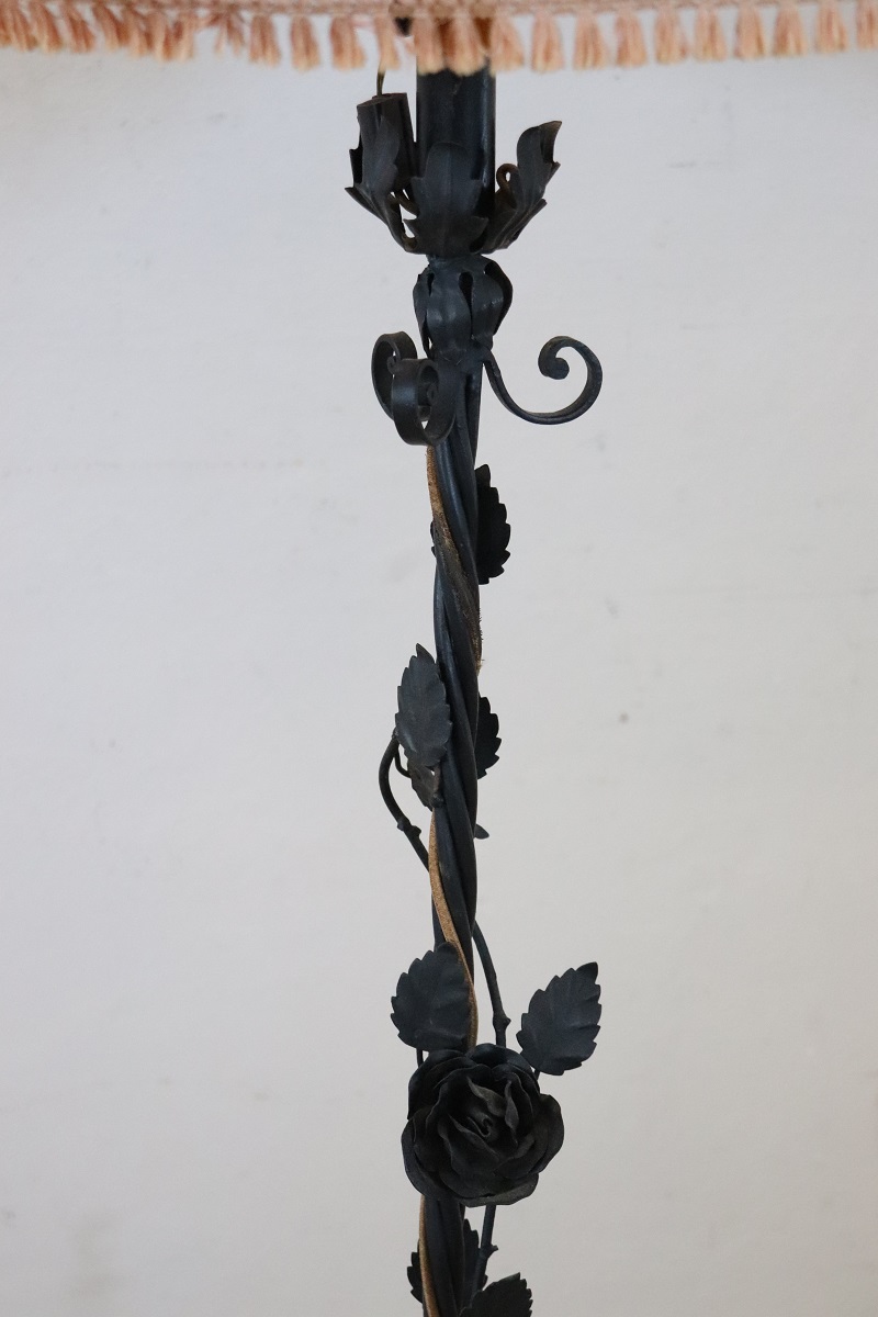 Early 20th Century Art Nouveau Iron Floor Lamp