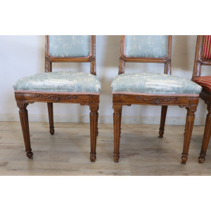 Antique Dining Chairs in Walnut, 18th Century, Set of 4