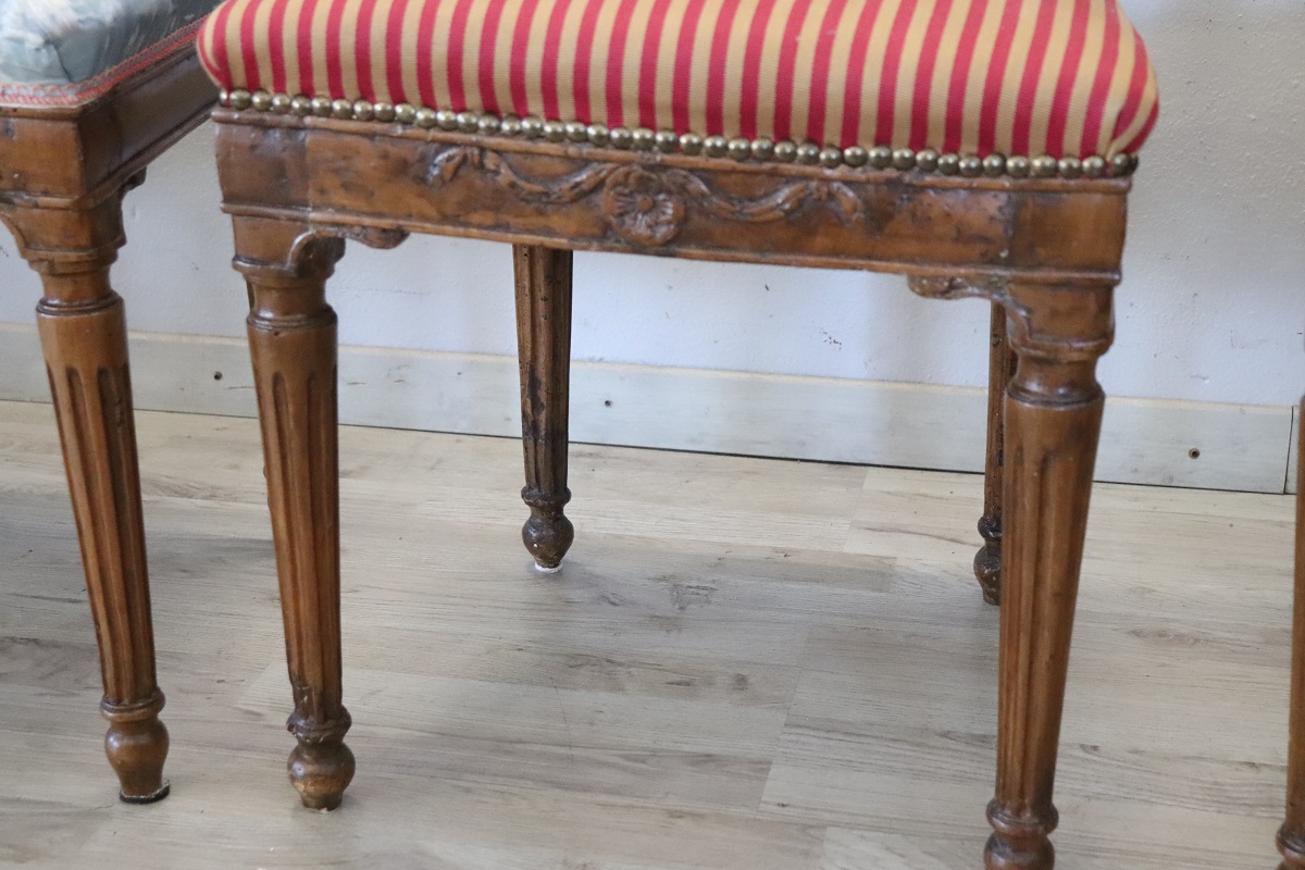 Antique Dining Chairs in Walnut, 18th Century, Set of 4