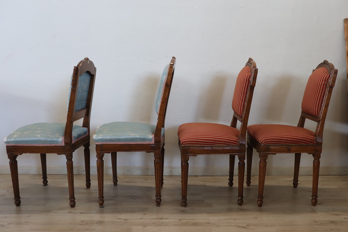 Antique Dining Chairs in Walnut, 18th Century, Set of 4