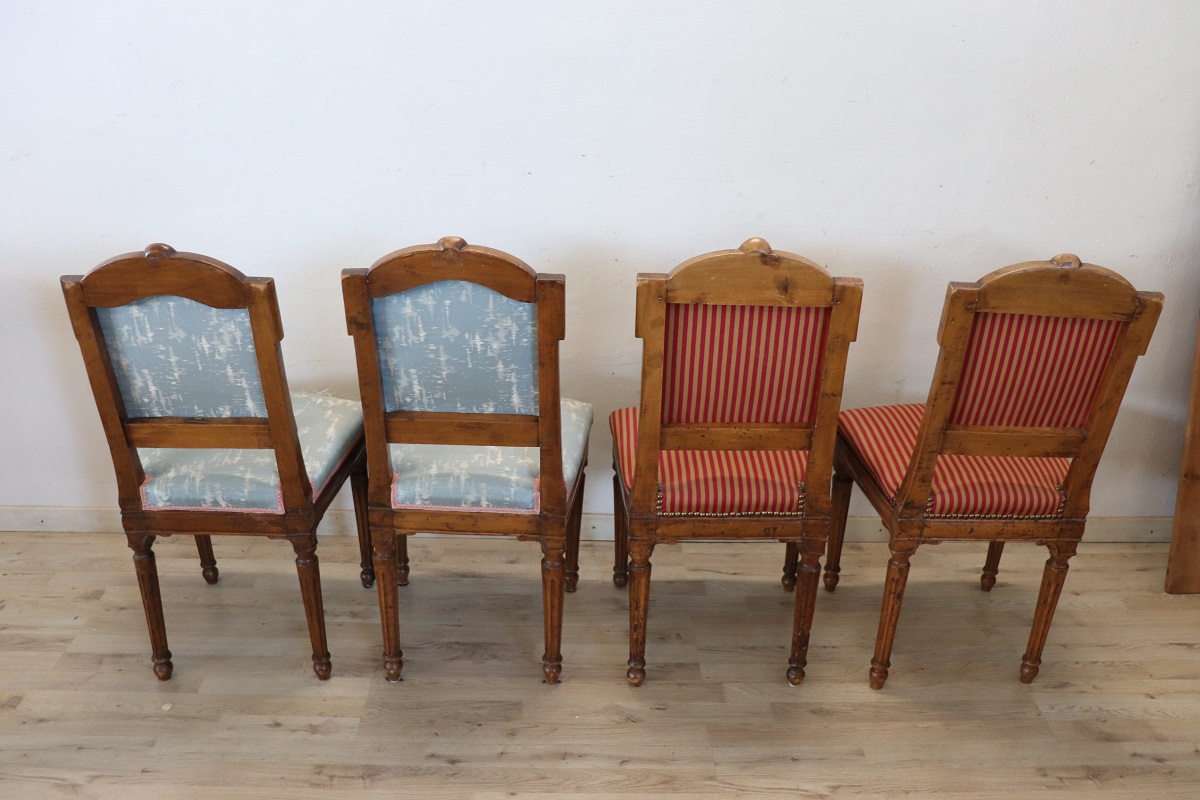 Antique Dining Chairs in Walnut, 18th Century, Set of 4