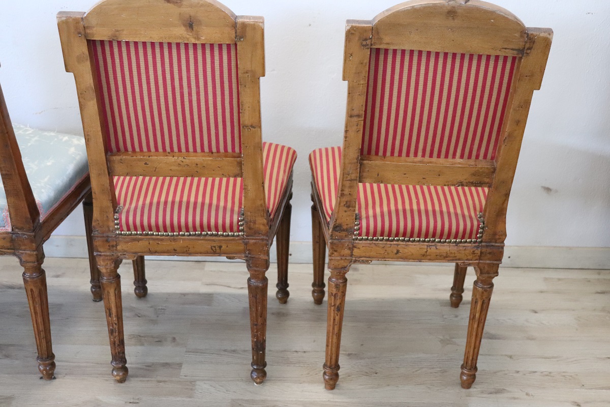 Antique Dining Chairs in Walnut, 18th Century, Set of 4