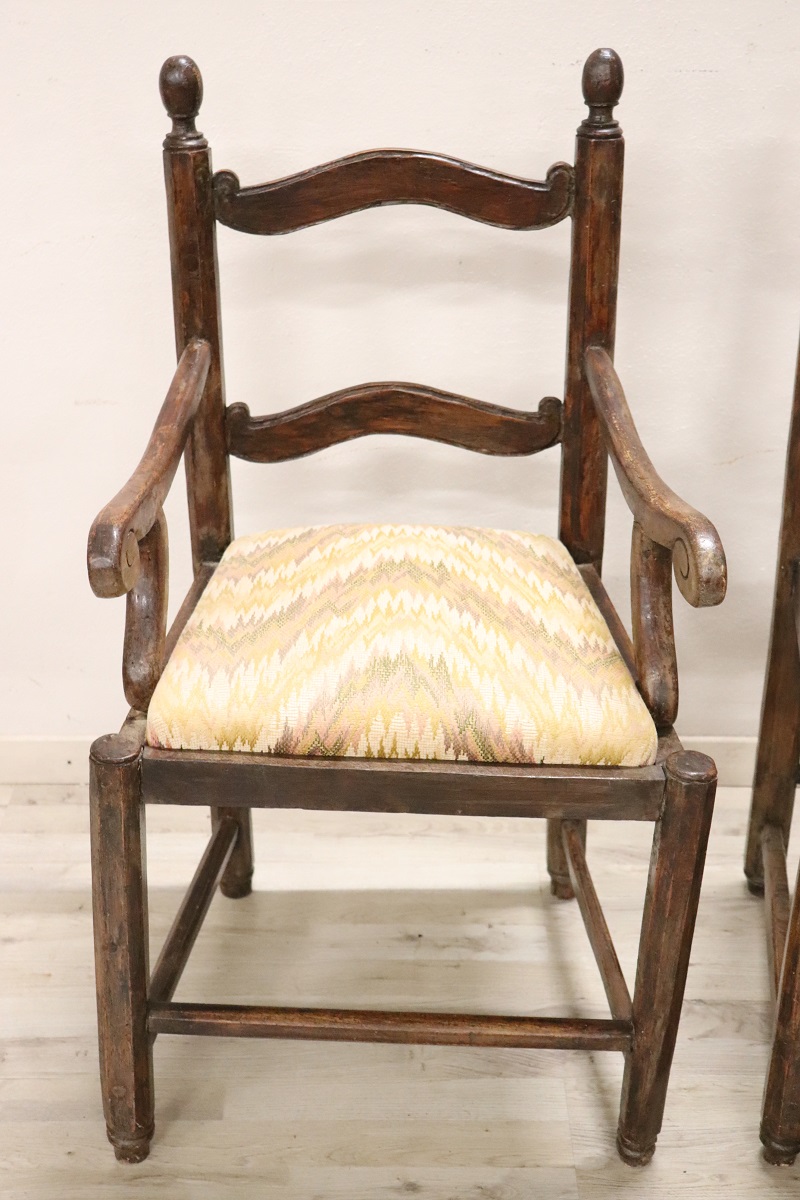 Antique Armchairs in Walnut, 18th Century, Set of 2