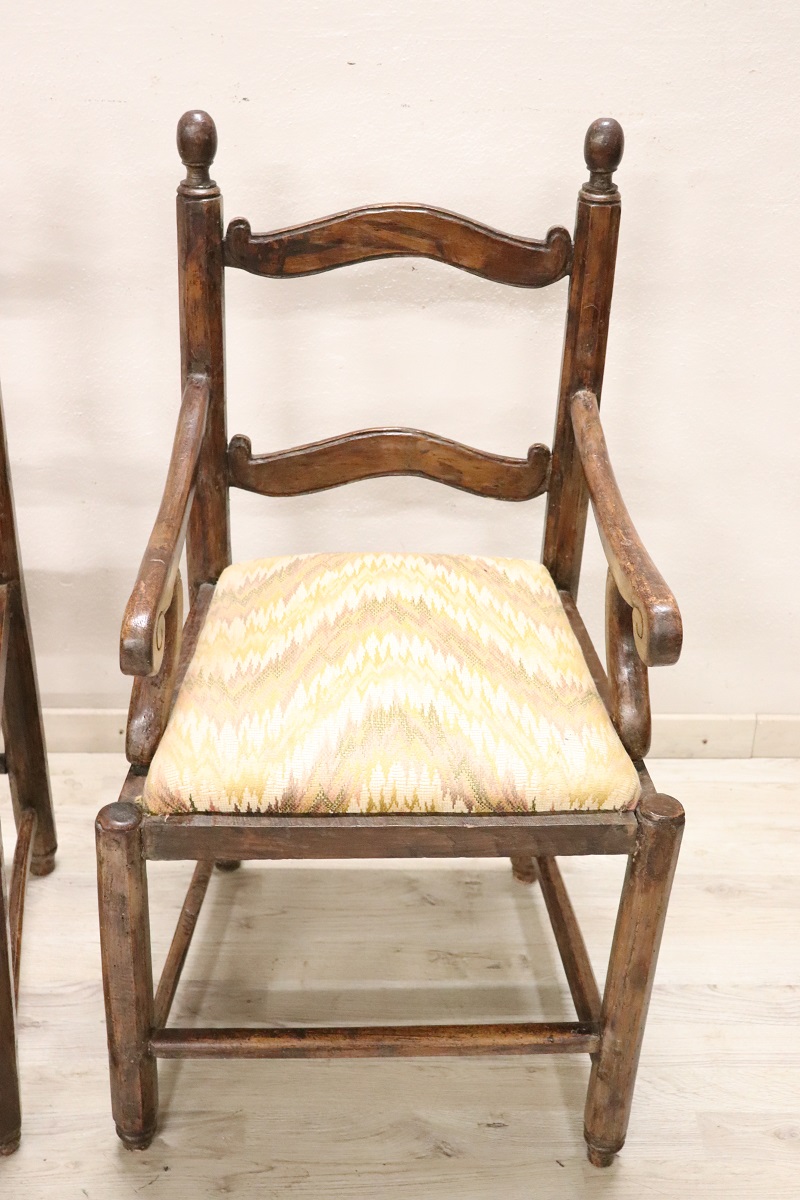Antique Armchairs in Walnut, 18th Century, Set of 2