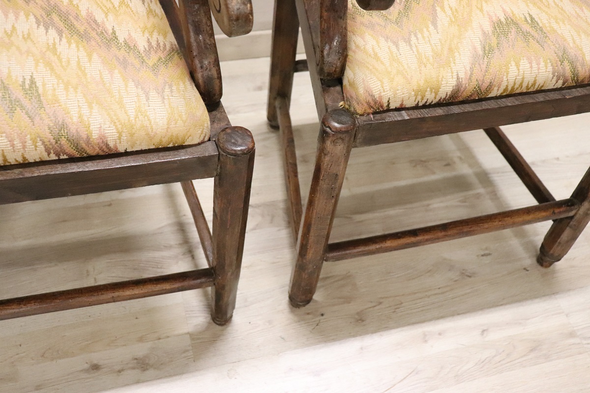 Antique Armchairs in Walnut, 18th Century, Set of 2