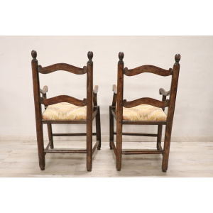 Antique Armchairs in Walnut, 18th Century, Set of 2