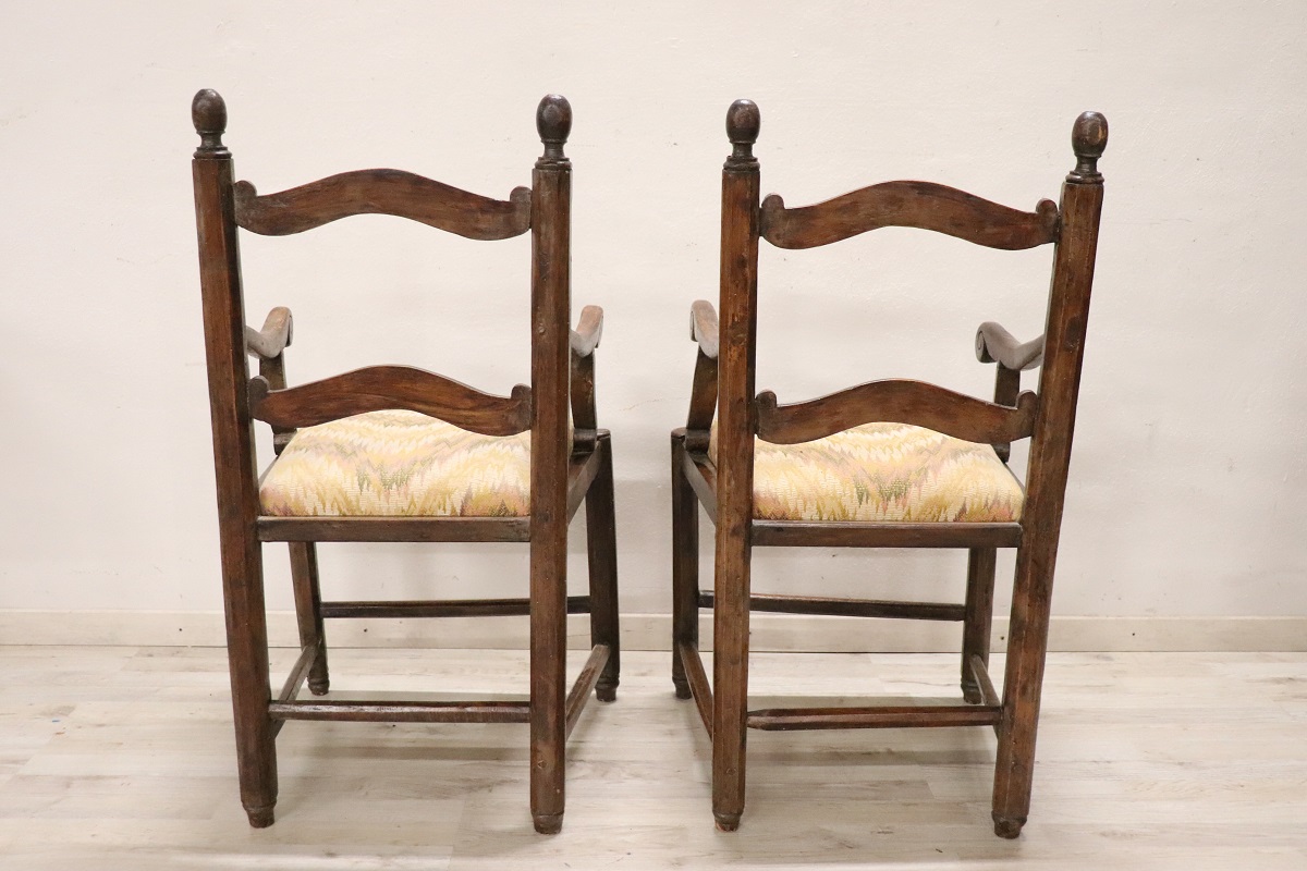 Antique Armchairs in Walnut, 18th Century, Set of 2