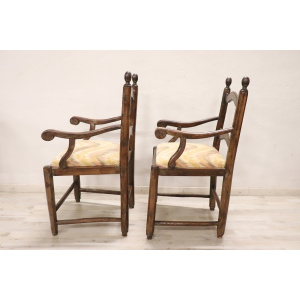 Antique Armchairs in Walnut, 18th Century, Set of 2
