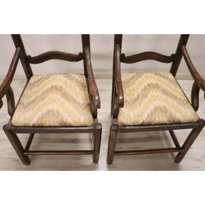 Antique Armchairs in Walnut, 18th Century, Set of 2