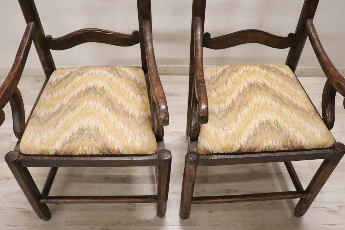 Antique Armchairs in Walnut, 18th Century, Set of 2