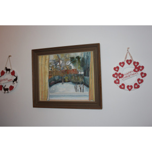 Vintage British Snow Scene Oil Painting By By Sussex Artist Jean Crummack