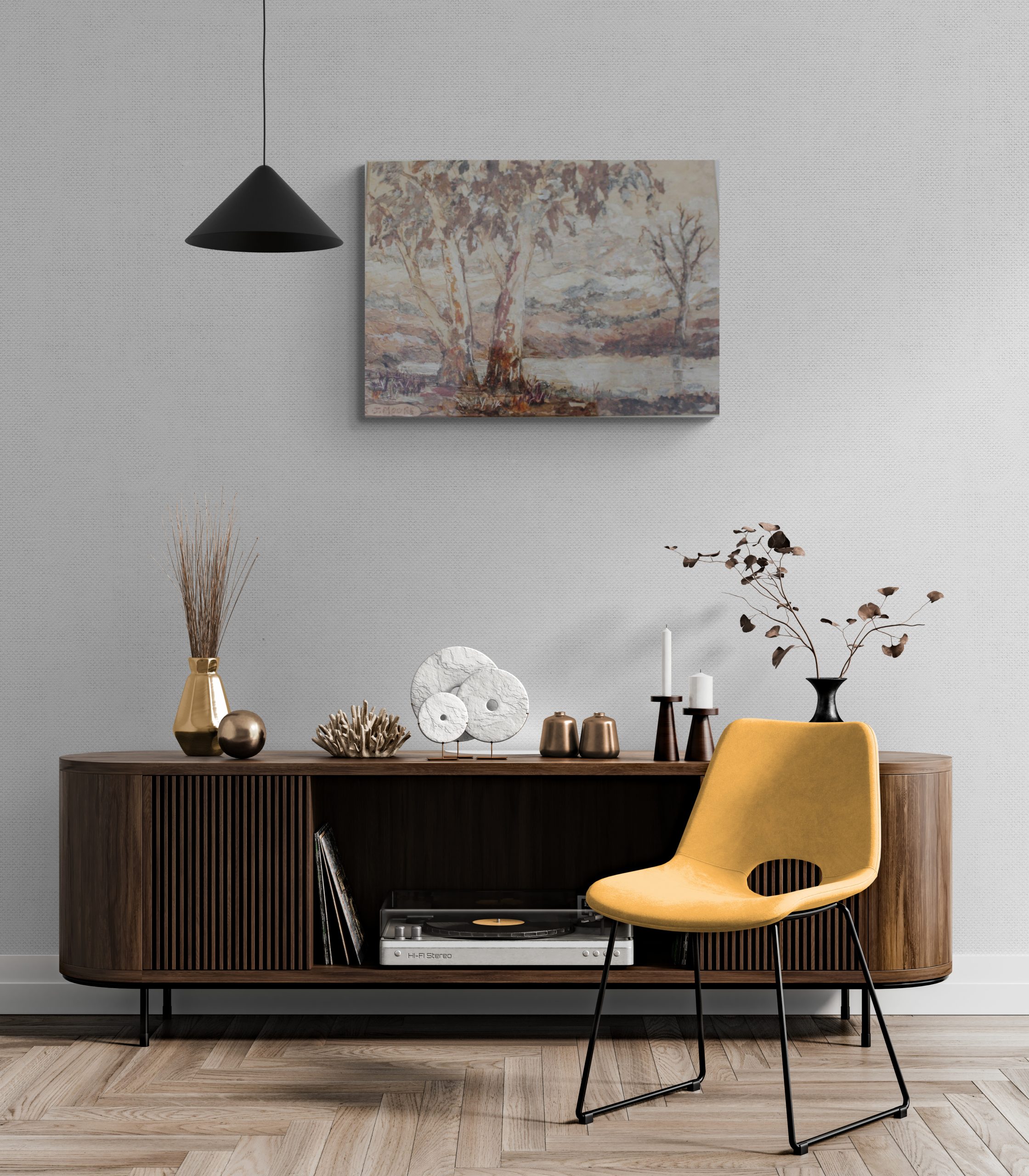 Vintage Australian Aboriginal Bark Painting - Authentic Artwork from the Australian Indigenous Culture