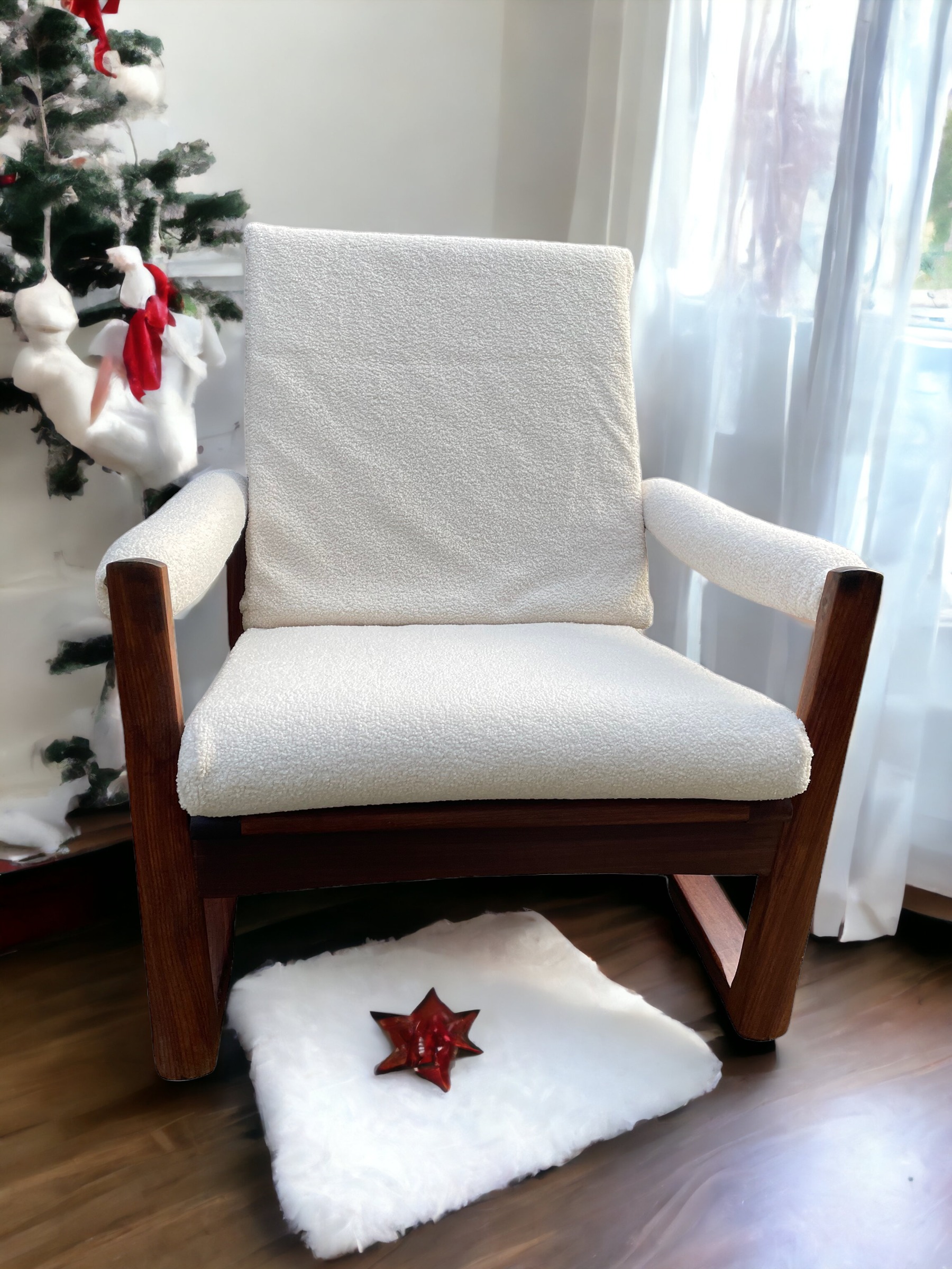 Midcentury Guy Rogers Afromosia Teak Lounge Chair