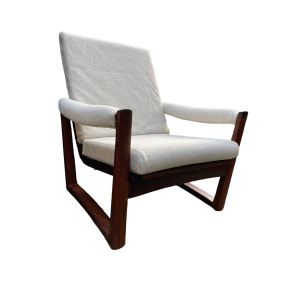 Midcentury Guy Rogers Afromosia Teak Lounge Chair