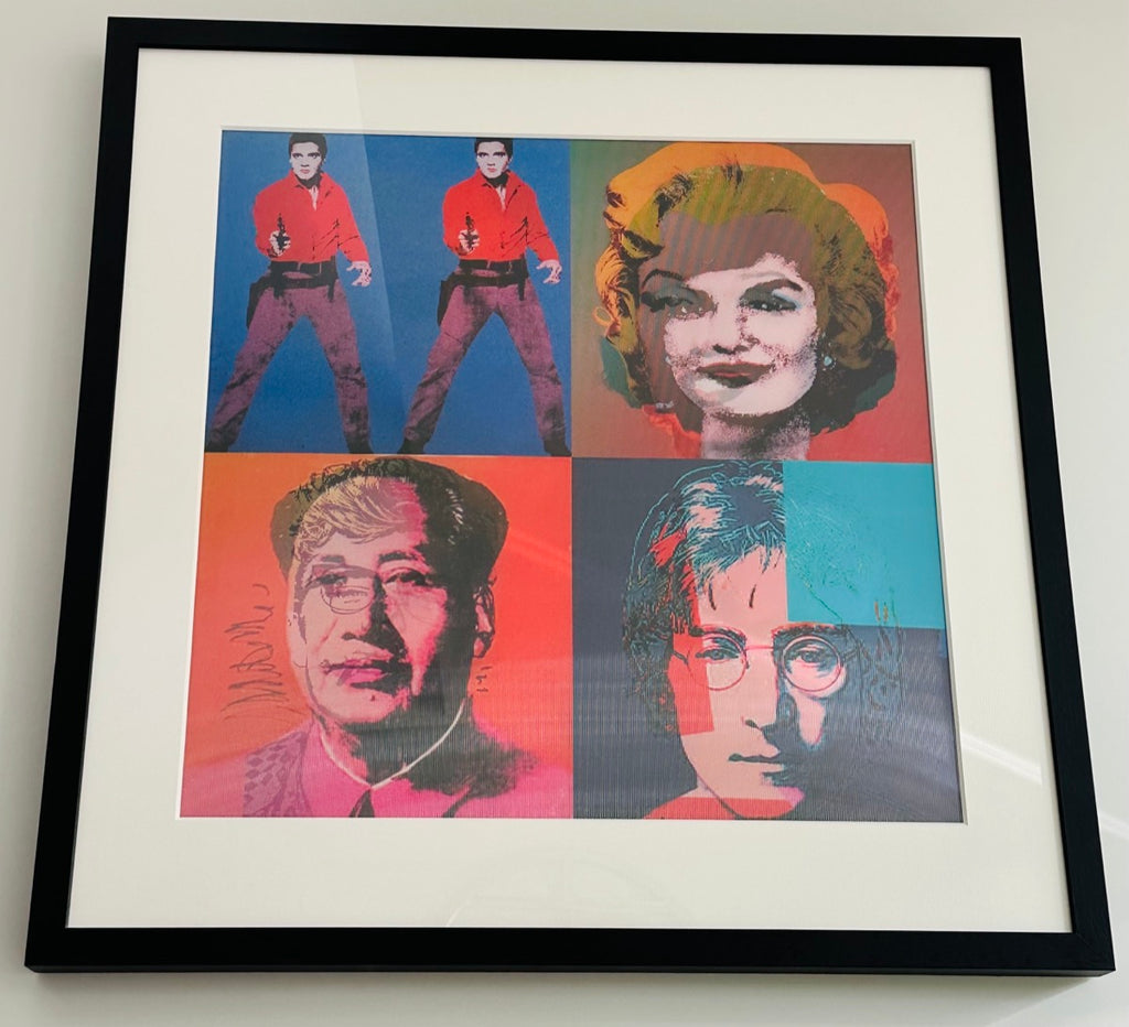 My Warhol: Black Wooden Framed Transparency Lenticular By Matthew Andrews