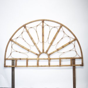 Decorative Vintage Double Bamboo & Cane Headboard, 1970s