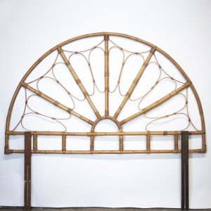 Decorative Vintage Double Bamboo & Cane Headboard, 1970s