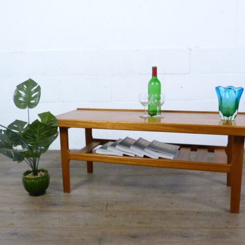 Mid-Century Myers Teak Coffee Table with Magazine Rack