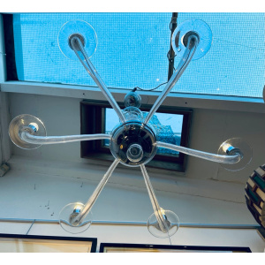 Italian Murano Clear Glass Chandelier By Sylcom, 1990s