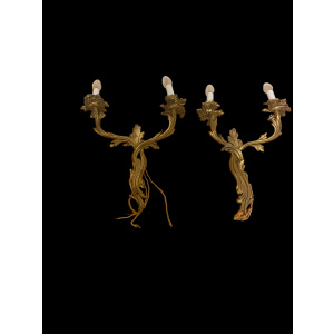 Pair of French Gilt wall Sconces